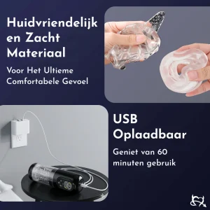 Huidvriendelijke zachte sleeve en USB oplaadbare Automatische Masturbator Max – 60 minuten gebruik